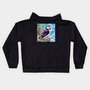 Puffin - acrylic painting Kids Hoodie